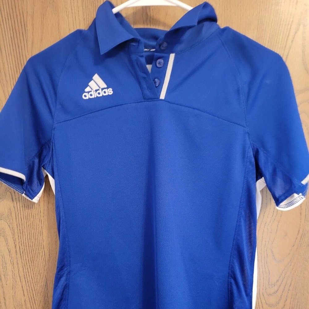 Adidas Womens S Collared Front Button Sort Sleeve Polo